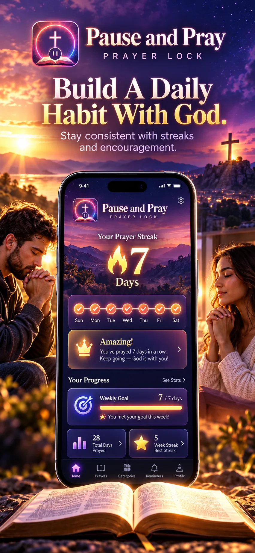 Prayer Streaks feature